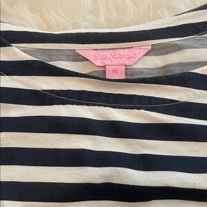 Lilly Pulitzer Navy and Cream Striped Tee